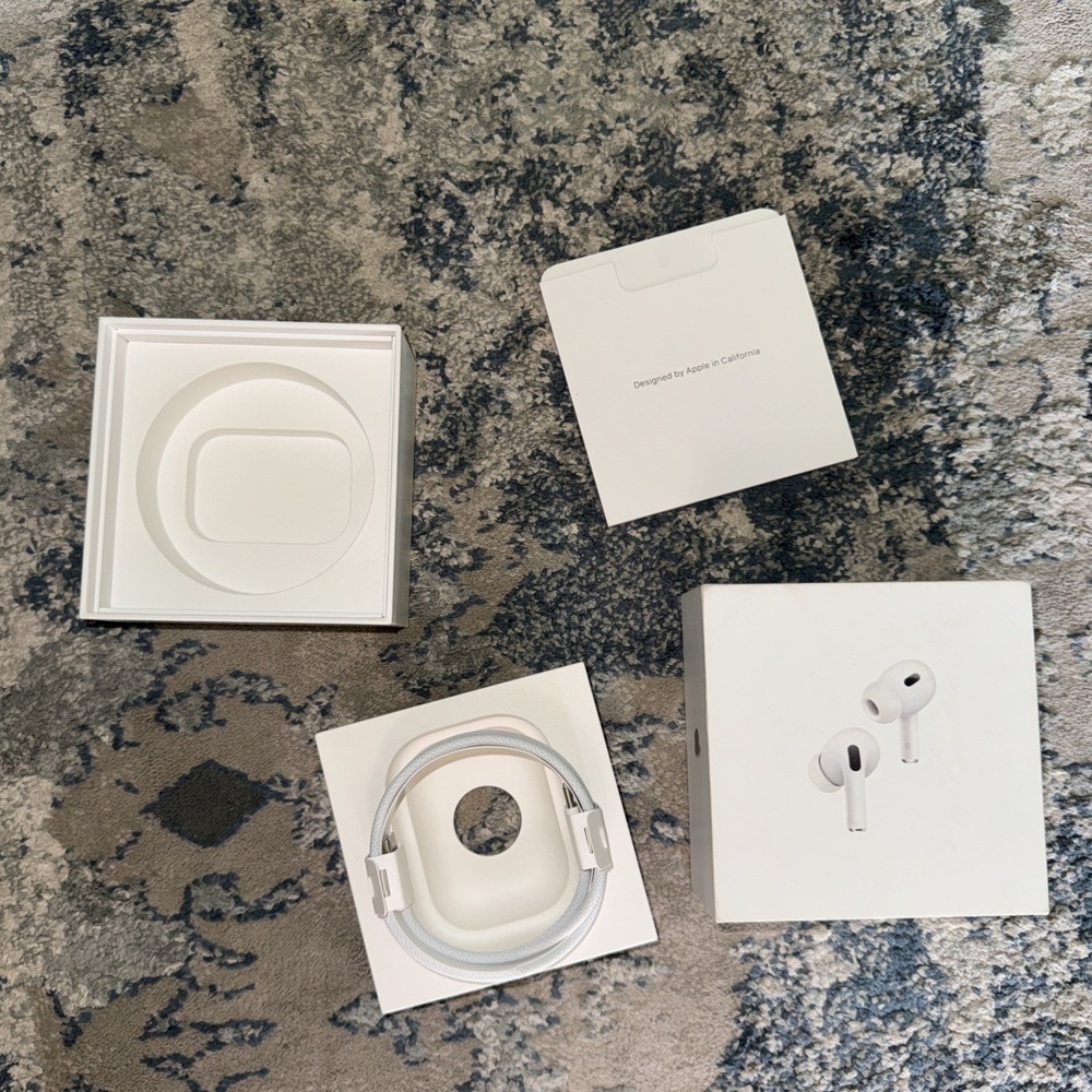 Apple AirPods Pro 2nd Generation, White MTJV3AM/A, Box and Charger only